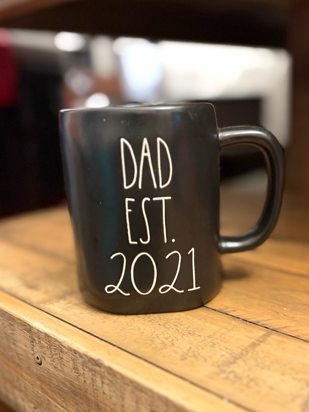 Rae Dunn Black 'Dad Est. 2021' Ceramic Mug